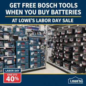 Get Free Bosch Tools When You Buy Batteries at Lowe’s Labor Day Sale